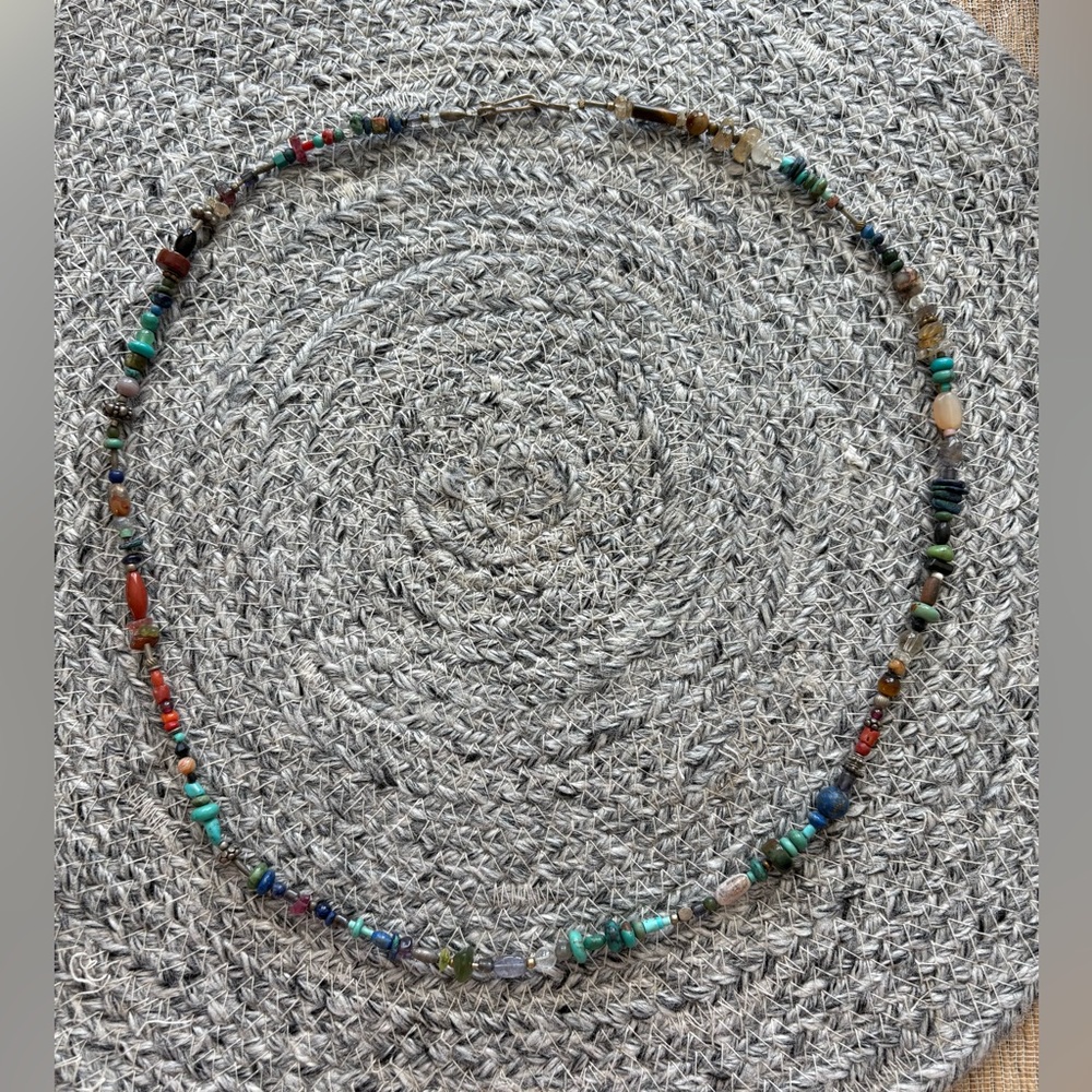 Multicolor Semiprecious Stone Beaded Necklace